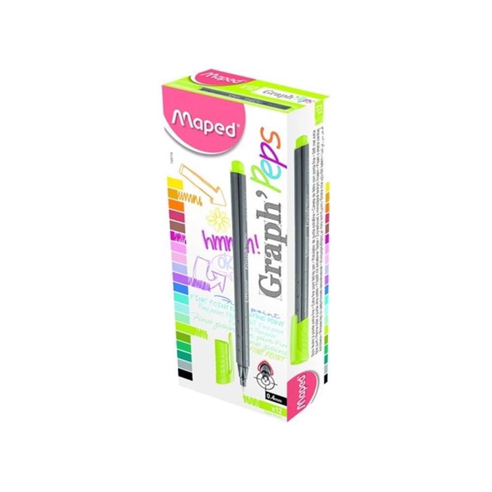 Maped Fineliner Graph Peps 0.4 MM Elma Yeşili 74911403 (1 Adet)