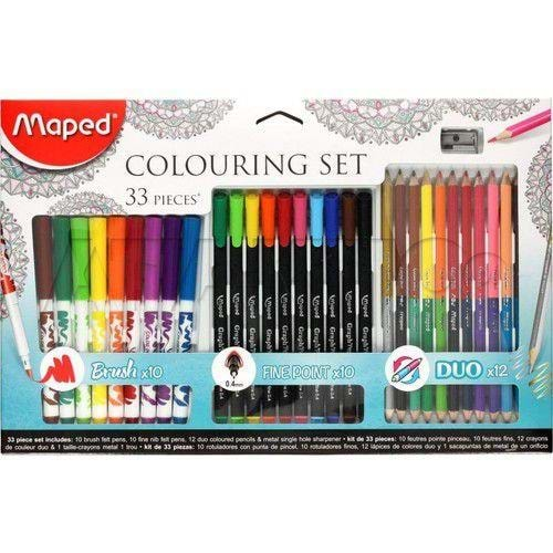 Maped Okul Seti 33 LÜ (10 lu Brush + 10 lu Fineliner + 12 li Duo Boya) 897417