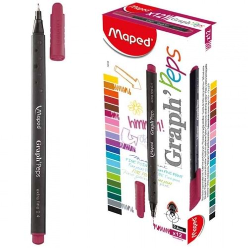 Maped Fineliner Graph 0.4 MM Koyu Pembe 12 Lİ 749126