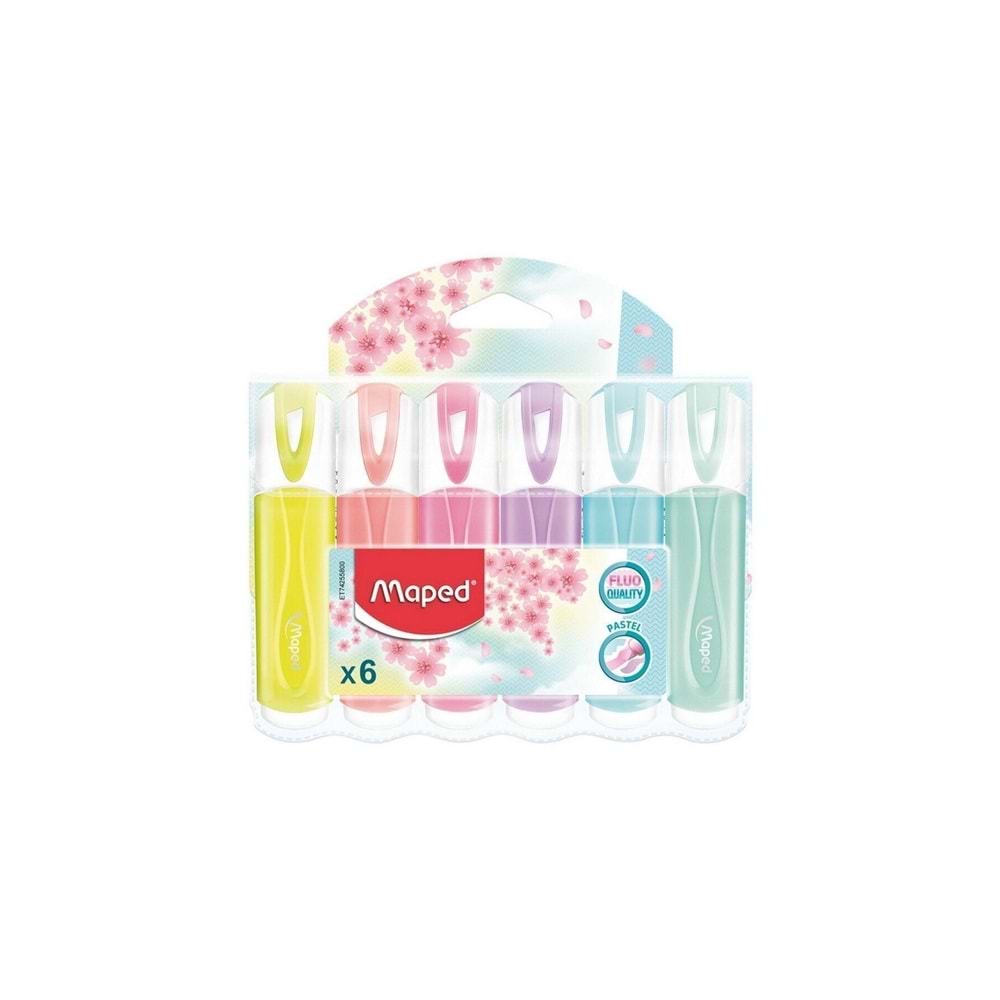 Maped Fosforlu Kalem Pastel Renk 6 LI 742558