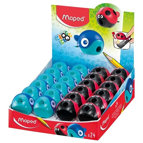 Maped Kalemtıraş Croc Croc Easy Tek Delik Dısplay (1 Adet)
