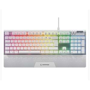 Rampage Carbon Beyaz RGB Q Gaming Oyuncu Klavye Bilek Destekli Red Switch
