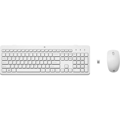 HP 230 3L1F0AA Kablosuz Klavye & Mouse Kombo Beyaz 1600dpı (2 x AAA (keyboard); 1 x AA (mouse)