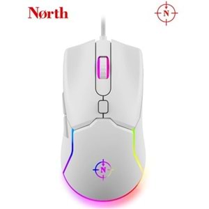 North Air White RGB Kablolu Profesyonel Oyuncu Mouse