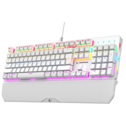 Rampage KB-R86 UMBRA Beyaz USB Rainbow Aydınlatmalı Blue English Mekanik Gaming Oyuncu Klavye