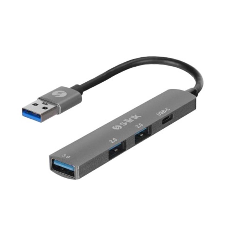 S-link SW-U333 3-USB 2.0, 1-USB 3.0 USB Metal USB Hub