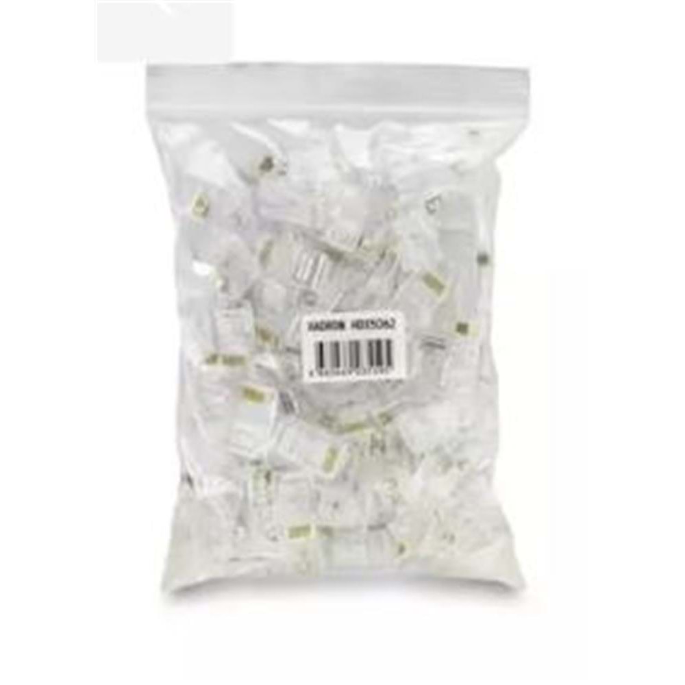 Hadron Hdx5062 Cat5 Konnektör Ez Rj45 Delikli 100Lü Paket Şeffaf