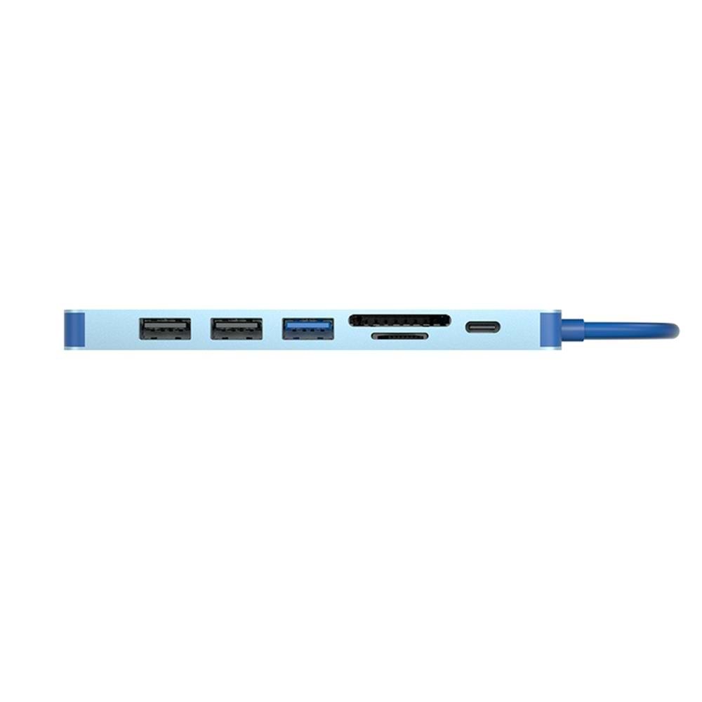 Vcom CUE18 Type-C To Hdmi(4K@30Hz)+Usb3.0+Usb-A2.0+SD2.0+TF2.0+Pd 3.0 100W Çoklayıcı