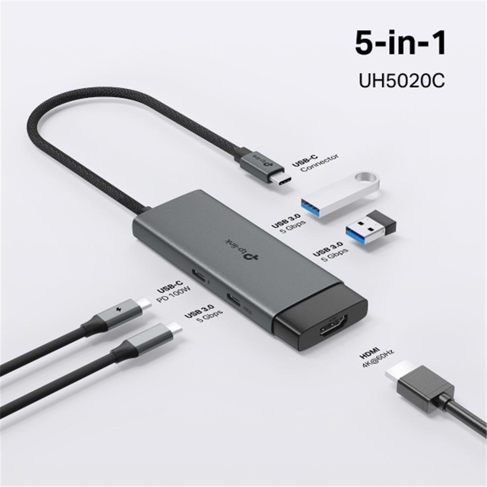 Tp-Link UH5020C USB Type C Docking Station 5 Port ( USB-C PD + USB C + HDMI + USB 3.0 X2 )