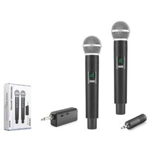 HADRON HDX2802 UHF Kablosuz 2 Mikrofonlu Set 6.35 mm Siyah