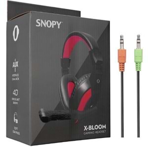 Snopy SN-633 X-BLOOM Siyah-kırmızı Kulak Üstü Gaming Oyuncu Mikrofonlu Kulaklık
