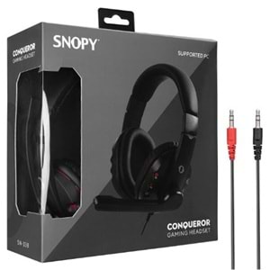 Snopy SN-338 Conqueror Siyah-kırmızı Gaming Oyuncu Mikrofonlu Kulaklık