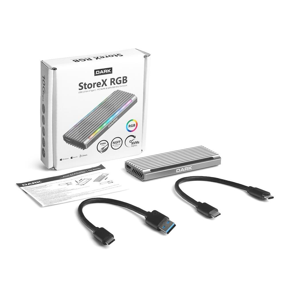 Dark DK-AC-DSEM6 USB 3.1 Type-C M.2 NVMe -NGFF Led Göstergeli Disk Kutusu