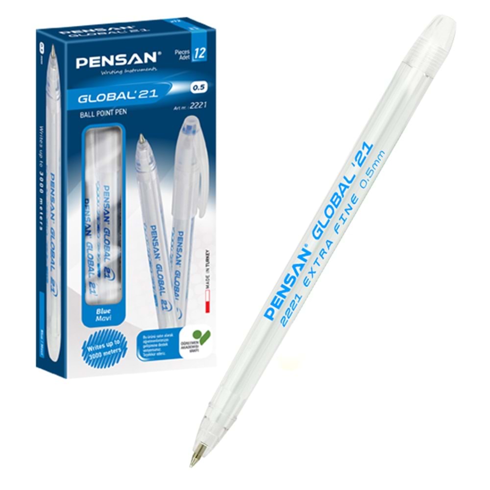 Pensan Tükenmez Kalem Global 0.5 mm Mavi 2221 (1 Adet)