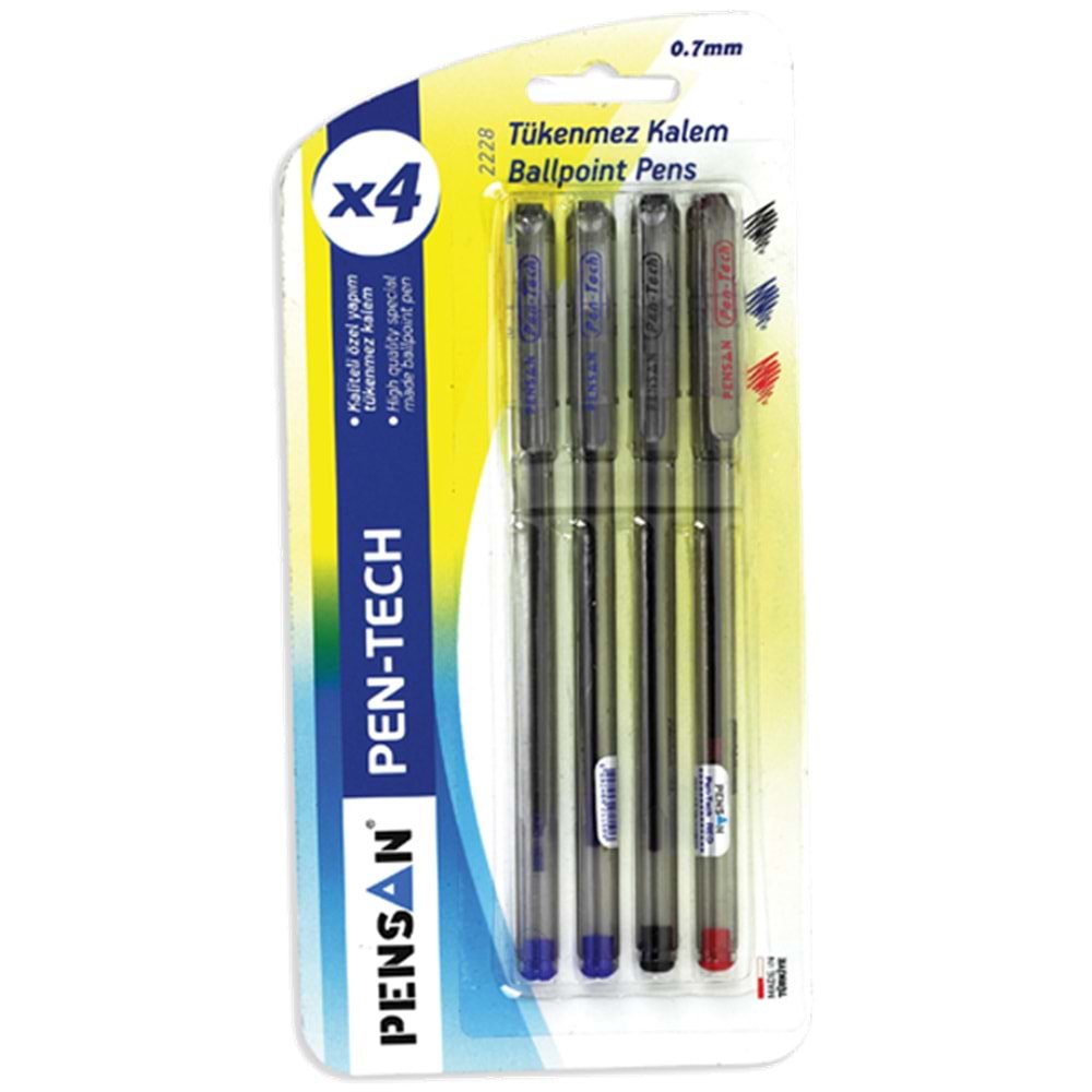 Pensan Tükenmez Kalem Pen Tech 0.7 MM Siyah 2228 (1 Adet)