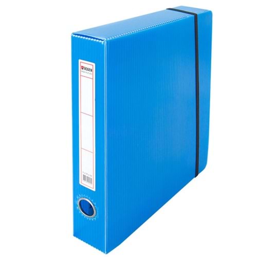 Üçgen Proje Kutusu Plastik Lastikli Dar 24x32x5 Mavi (1 Adet)