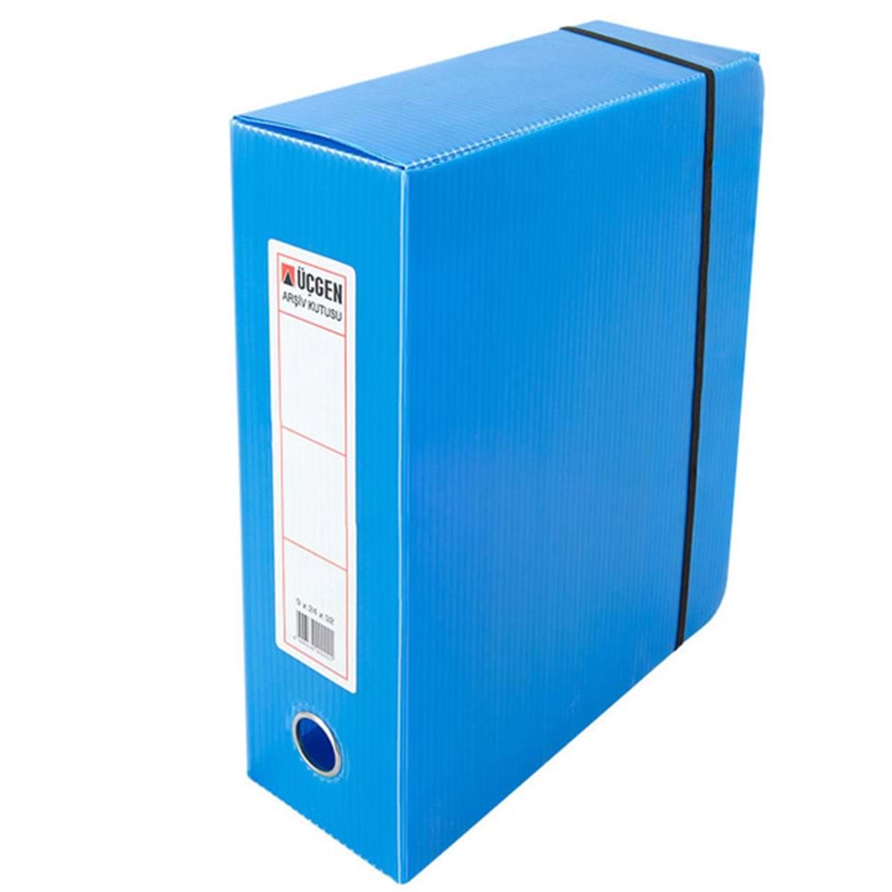 Üçgen Proje Kutusu Plastik Lastikli Geniş 24x32x9 Mavi (1 Adet)