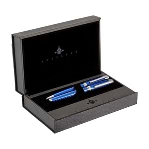Steel Pen Takım Kalem Dolma+Tükenmez Carens Serisi Mavi 262