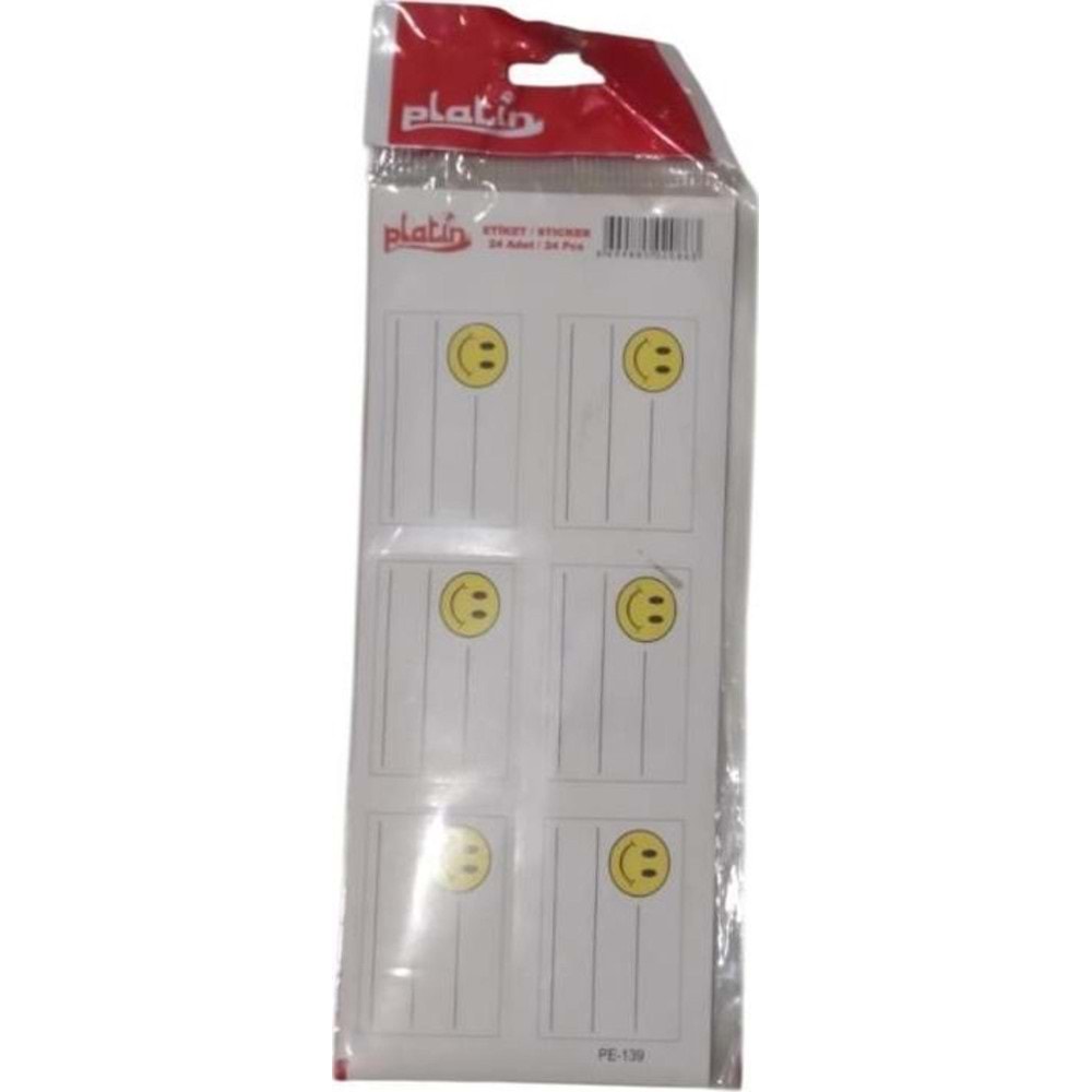 Platin Sticker Etiket Gülen Yüz Pe-139