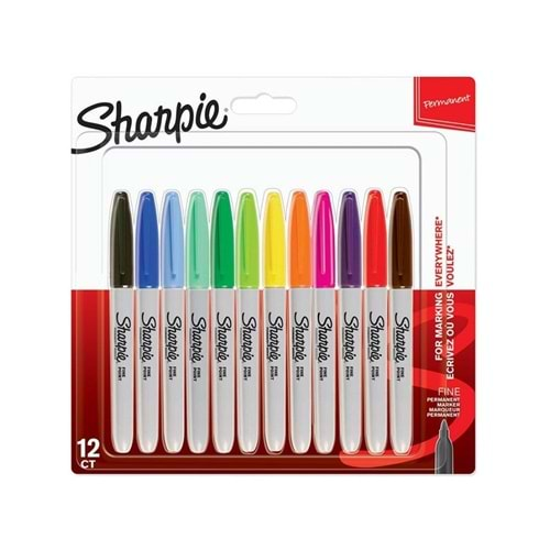 Sharpie Markör Permanent Fine Karışık Renk 12 Lİ 2065404