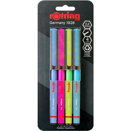 Rotring Liner Keçe Uçlu Kalem 4 Lü Bls Canlı Renk