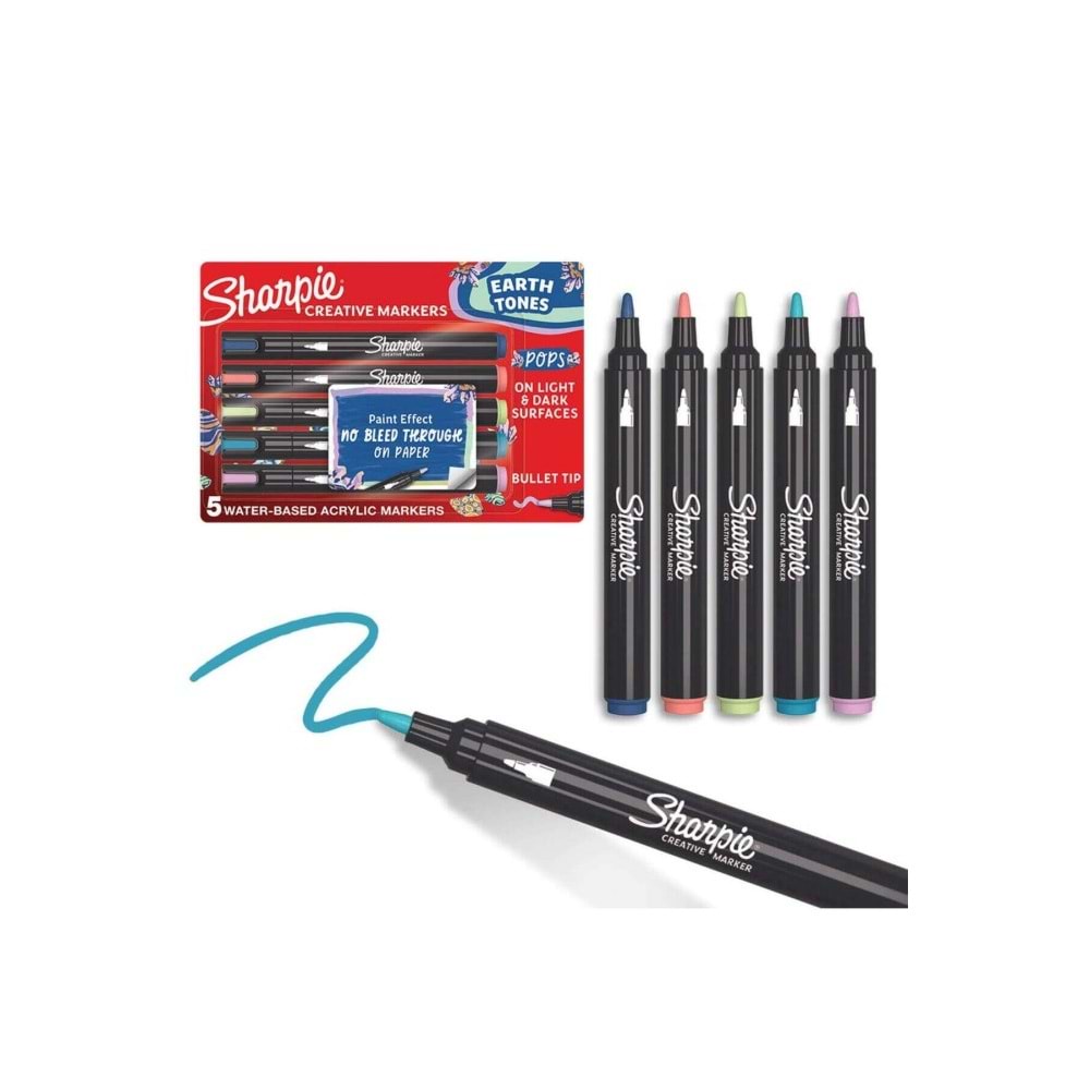 Sharpie Markör Akrilik Doğa Tonları Yuvarlak Uç 5 Li Bl Sh-2213380