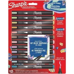 Sharpie Markör Akrilik Doğa Tonları Yuvarlak Uç 12 Li Bl Sh-2213421