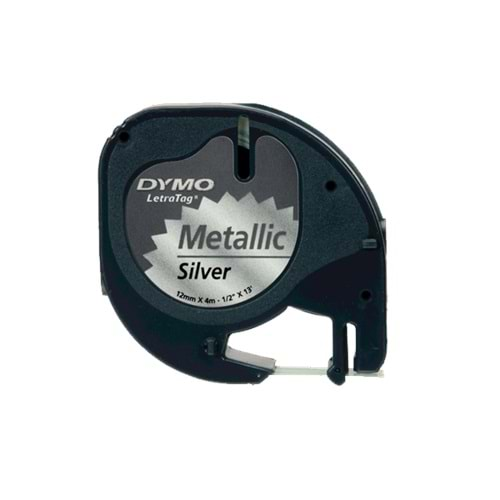 Dymo Letratag Şerit Metalik 12MMx4 MT Gri 91208