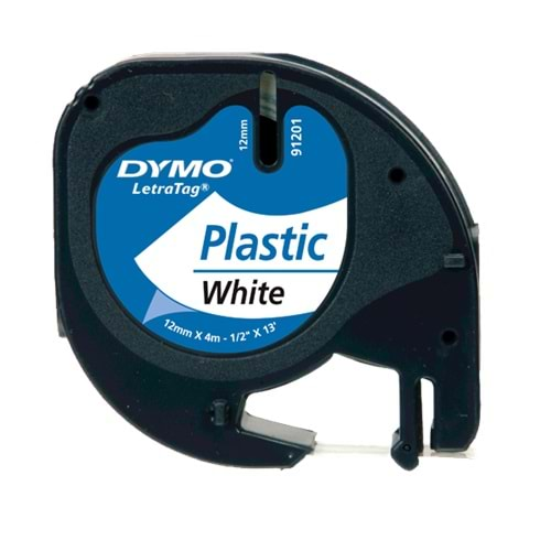 Dymo Letratag Şerit Plastik 12MMx4 MT Beyaz 91201