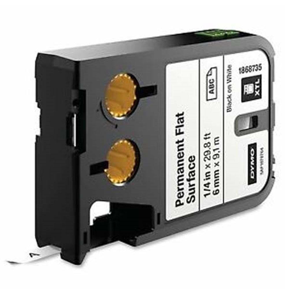 Dymo XTL Sabit Polyester Düz Yüzey 6 MM x 9,1 M Beyaz/Siyah 1868735