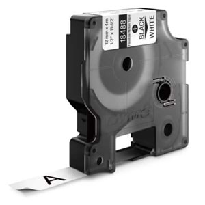 Dymo Rhinopro Esnek Naylon Şerit 12 MMx3.5 M Beyaz/Siyah 18488