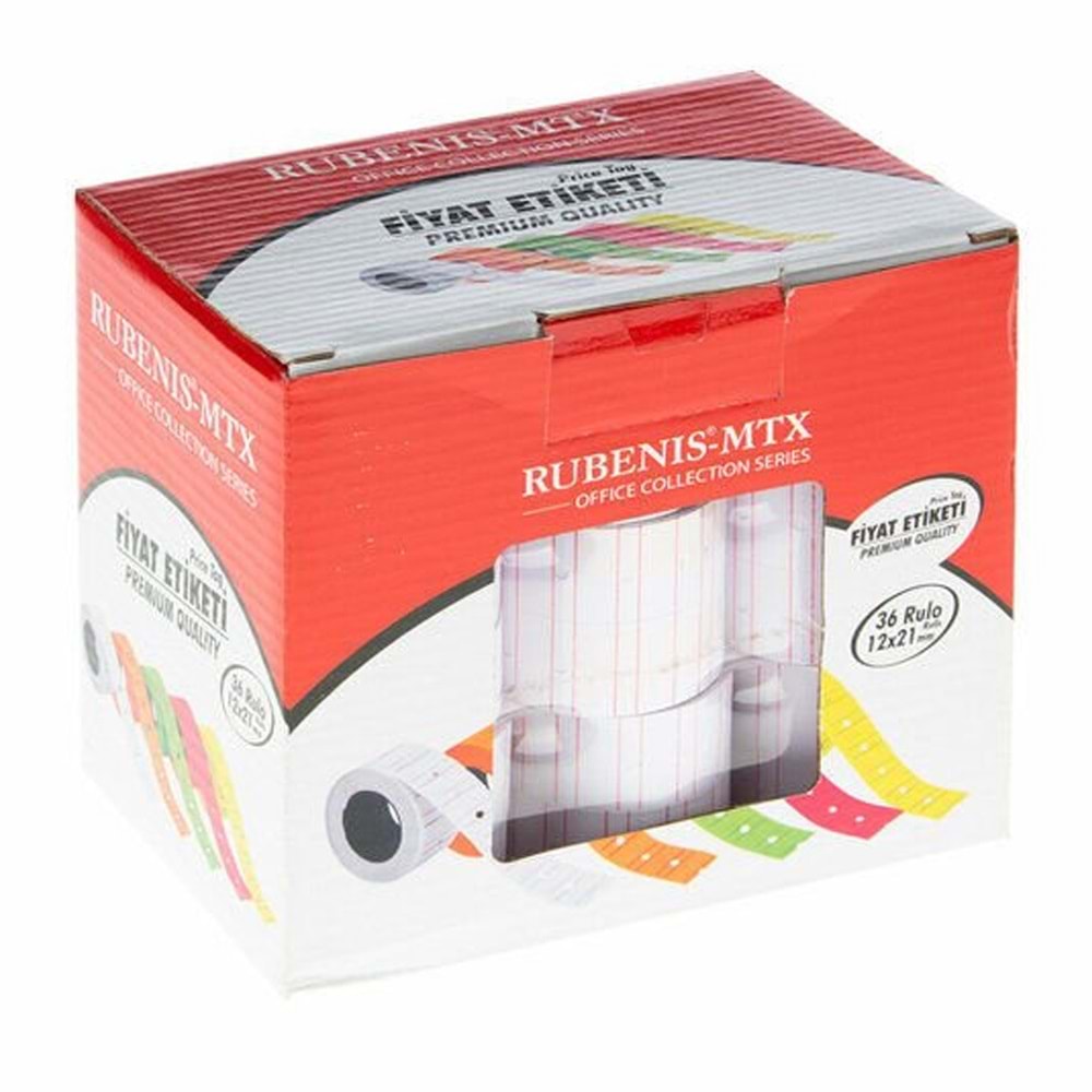 Rubenis Fiyat Etiketi 12x21 Beyaz RB MTX-B (1 Adet)