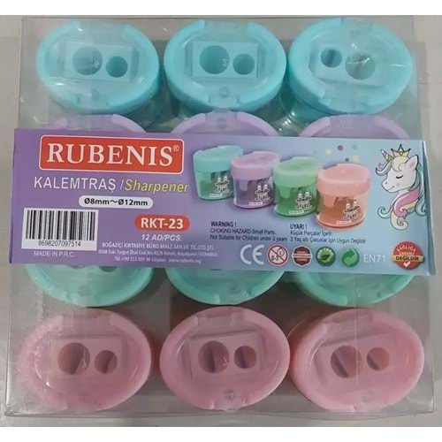 Rubenis Kalemtıraş Pastel 4 Renkli Oval Çift Açacaklı RKT-23 (1 Adet)