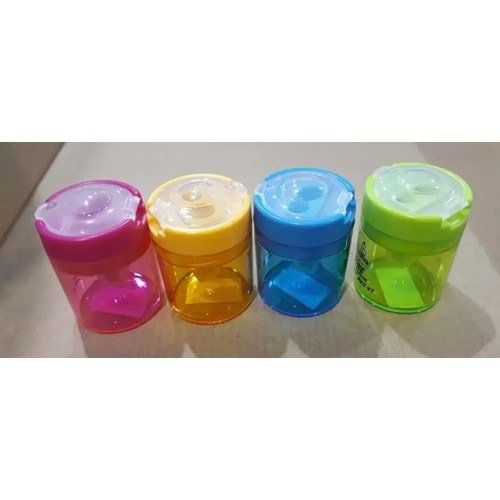 Rubenis Kalemtıraş 4 Renk Çift Açacaklı Yuv. Şeffaf Kapak RKT-27 (1 Adet)