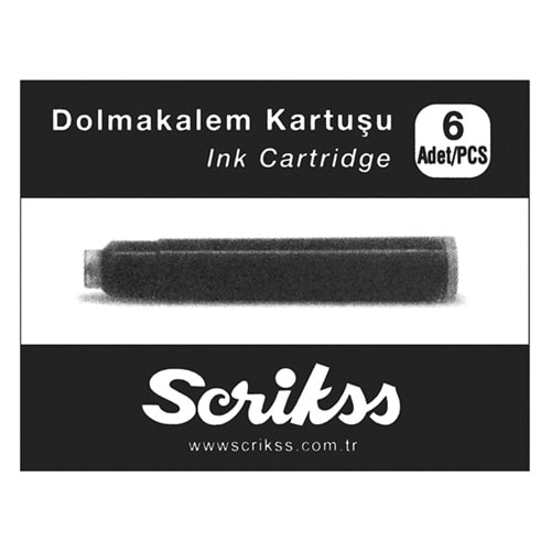 Scrikss Dolma Kalem Kartuşu Siyah (1 Adet)