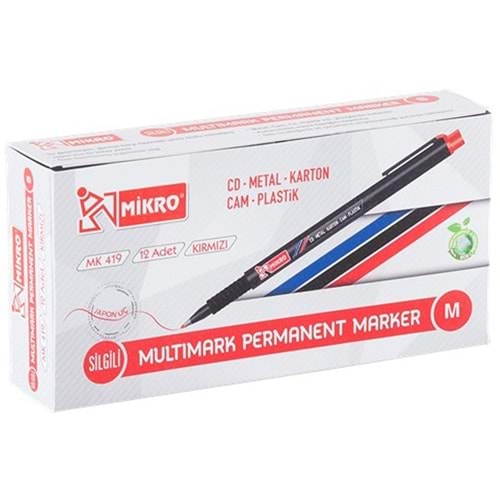 Mikro Asetat Kalemi Permanent M Seri Kırmızı MK 419 (1 Adet)
