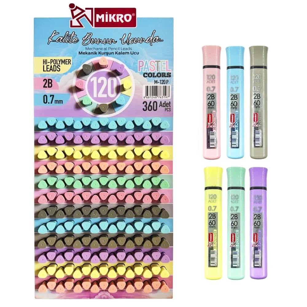MİKRO 120 Lİ PASTEL ÜÇGEN MİN BÜYÜK STAND 0.7MM (1 Adet)