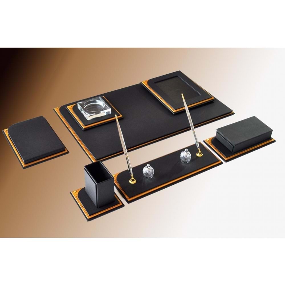 Tabac Sümen Takımı Deri Ve Ağaç Mat Siyah 760-11