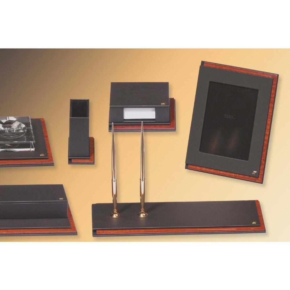 Tabac Sümen Takımı Deri Ve Ağaç Mat Siyah 795 11