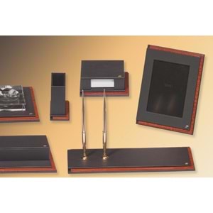 Tabac Sümen Takımı Deri Ve Ağaç Mat Siyah 795 11