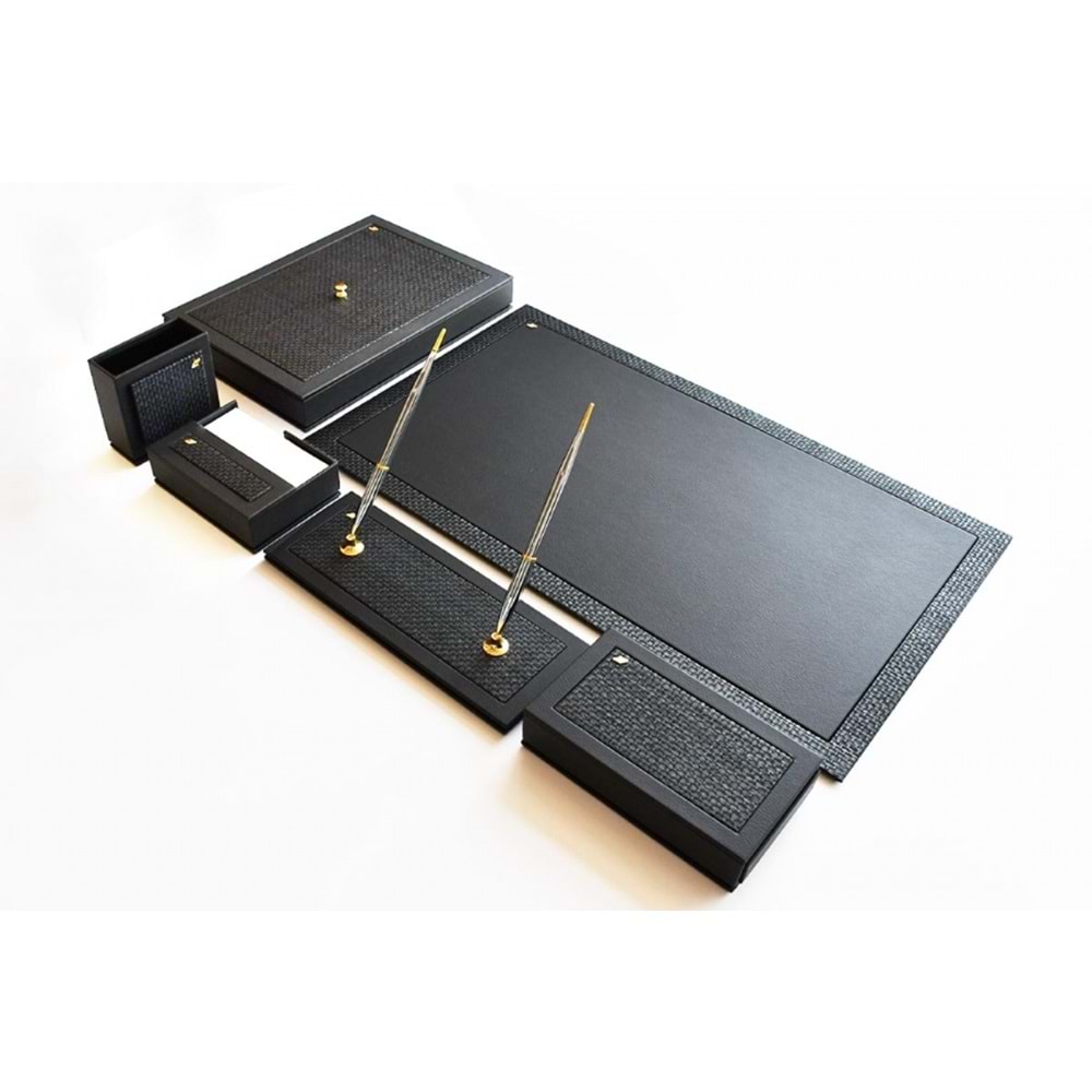 Tabac Sümen Takımı Deri Ve Hasır Mat Siyah 740-11