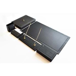 Tabac Sümen Takımı Deri Ve Hasır Mat Siyah 740-11