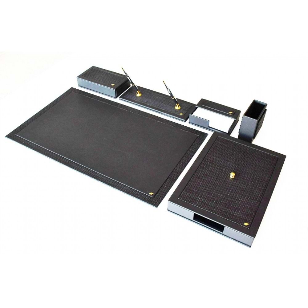 Tabac Sümen Takımı Deri Ve Hasır Mat Siyah 740-11