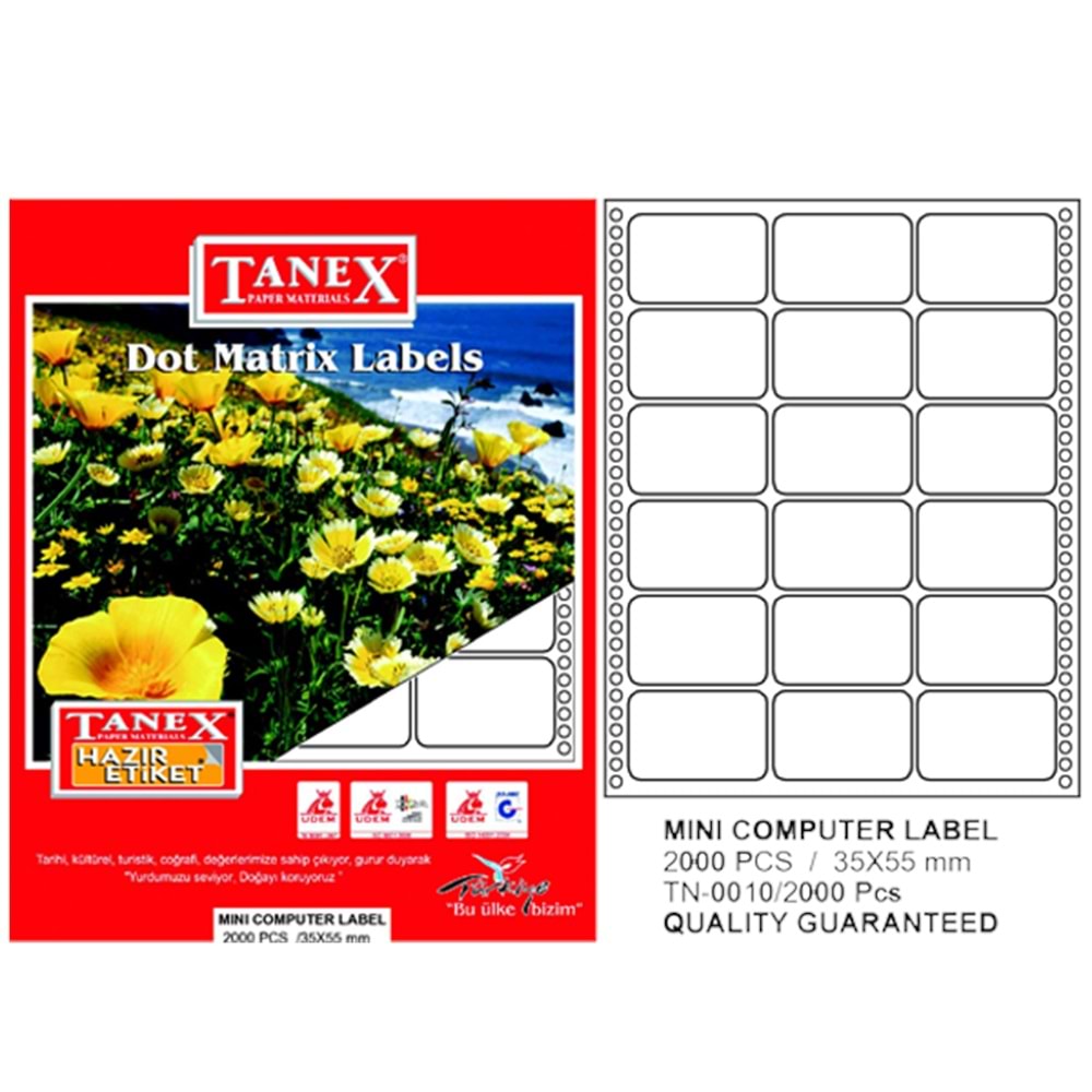Tanex Sürekli Form Etiket 2000 Lİ 35x55