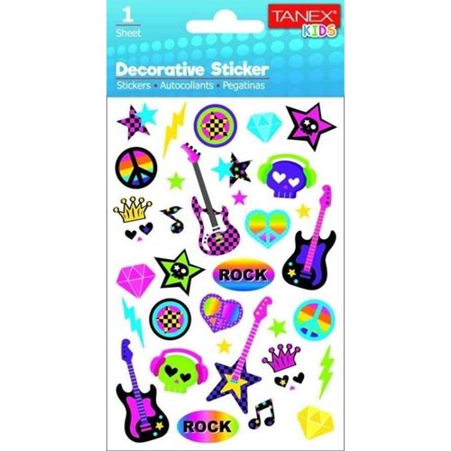 Tanex Stickers Eu Puffy Damla Etiket Rock Serisi 5 Ad. Tnx-25063