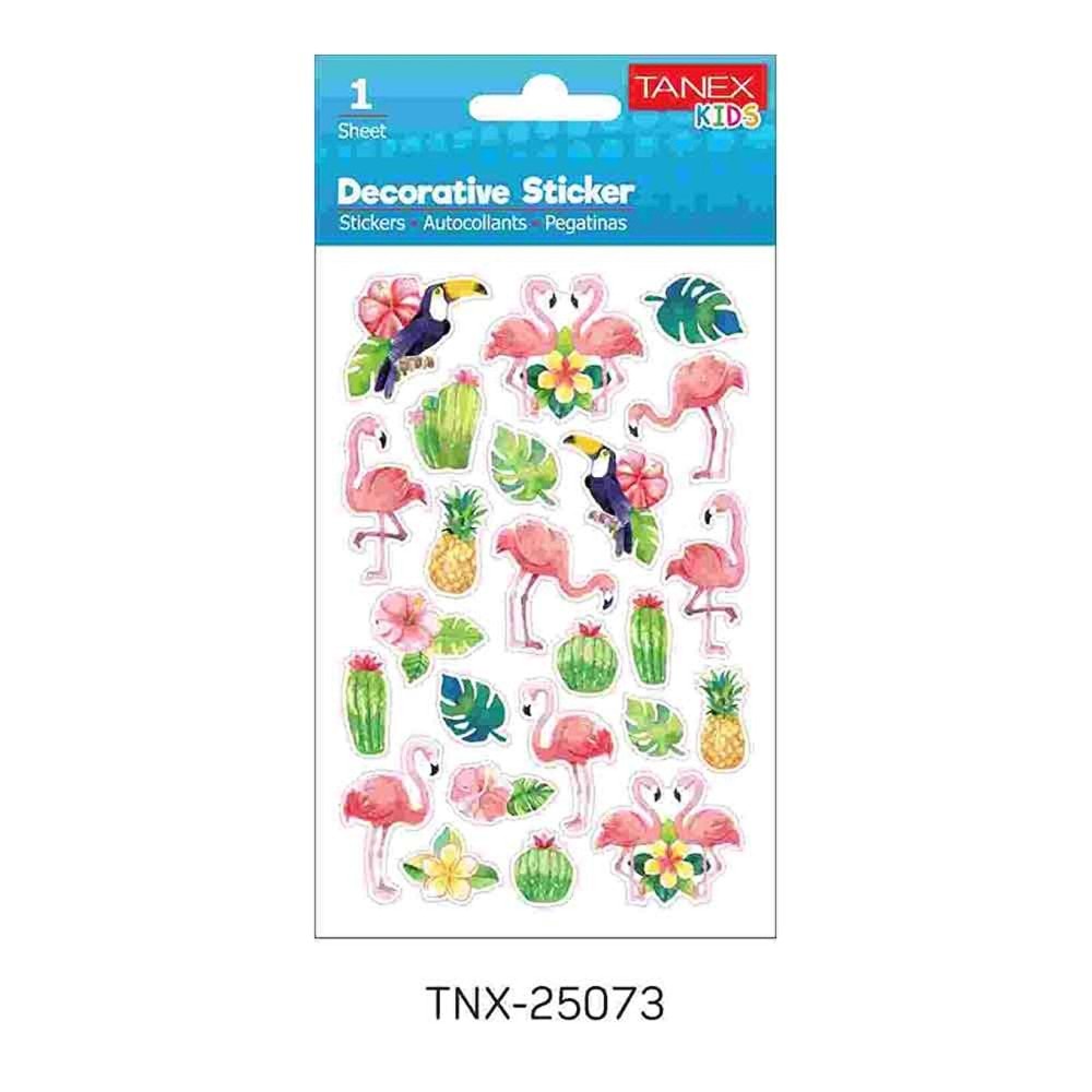 Tanex Stickers Eu Puffy Damla Etiket Flamingo Serisi Tnx-25073 (1 Adet)