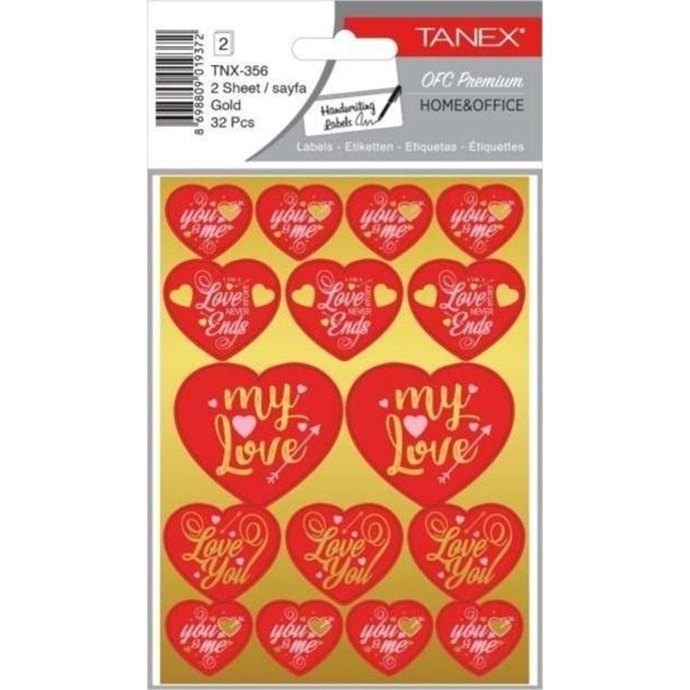 Tanex Gold Kalp Etiketi-6 Tnx-356 (1 Adet)