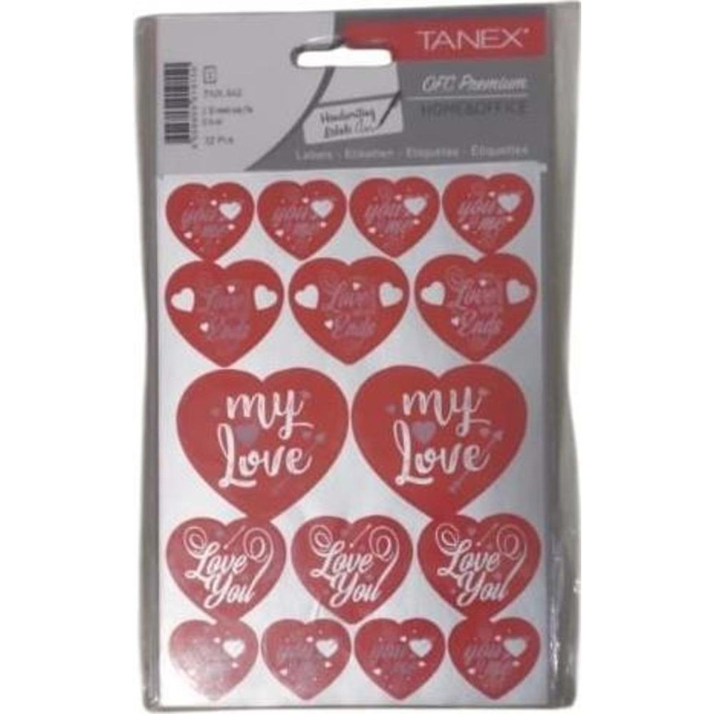 Tanex Sılver Kalp Etiketi-2 Tnx-342 (1 Adet)