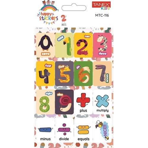 Tanex İlkokul Rakam Etiketi-8 2 Ad. Mtc-116