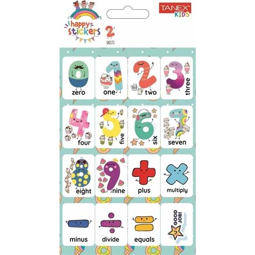 Tanex İlkokul Rakam Etiketi-1 2 Ad. Mtc-109